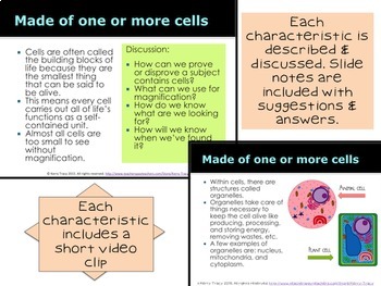 Characteristics Of Living Things Cells By Kerry Tracy Feel Good Teaching