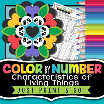 Characteristics Of Living Things Color By Number Review Activity