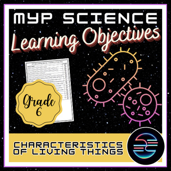 Preview of Characteristics of Living Things Learning Objectives - Grade 6 MYP Science