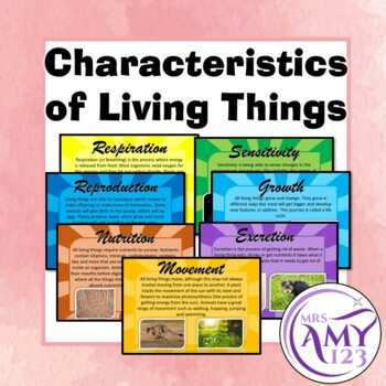 Characteristics Of Living Things Posters Or Presentation By Mrs Amy123