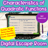 Characteristics of Quadratic Functions (from equations): D