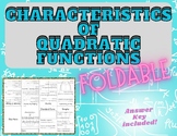 Characteristics of Quadratics Foldable