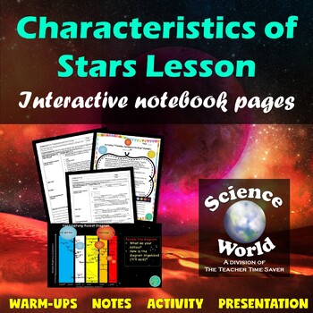 Preview of Characteristics of Stars Lesson | Space Science Notebook | Middle School