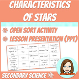 Characteristics of Stars - Lesson, Notes, and Vocabulary O