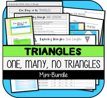 Preview of Characteristics of Triangles + One, Many, No Triangles MINI-BUNDLE