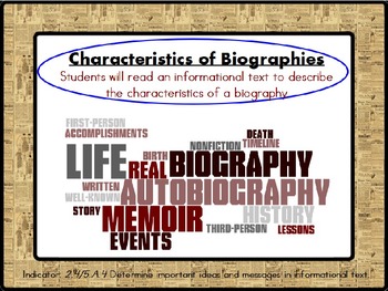 define biography characteristics