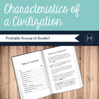 Preview of Characteristics of a Civilization Research Booklet