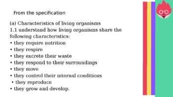 1.1 Characteristics of Living Organisms