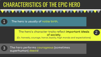Preview of Characteristics of the Epic Hero | Slides | Notes | Beowulf