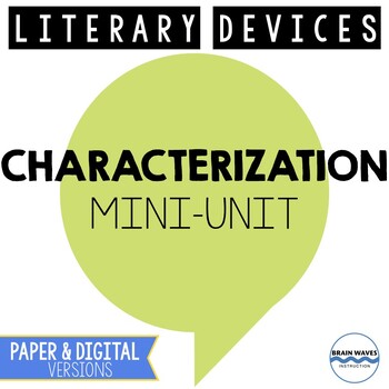 Preview of Characterization Lesson Plans - 3 Fun Characterization Lessons