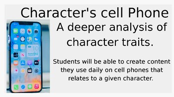 Preview of Characterization - Character Cell Phone - editable PPT