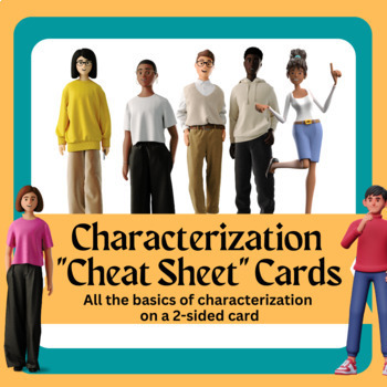 Preview of Characterization Cheat Sheet Cards