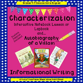 Characterization Interactive Notebook and Lapbook and Auto