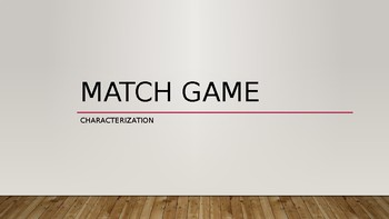 Preview of Characterization Match Game