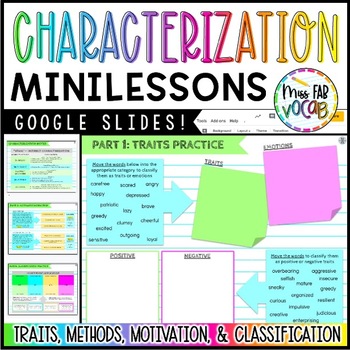 Preview of Characterization Mini-Unit | STEAL Characterization Guided Notes