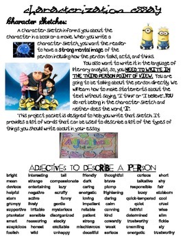 Preview of Characterization Packet-- Despicable Me