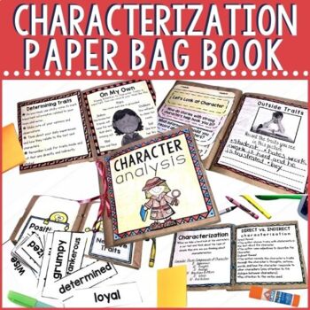 Preview of Characterization Paper Bag Book Character Traits Project Character Analysis