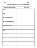 Characterization Worksheet-- Great for short story and nov