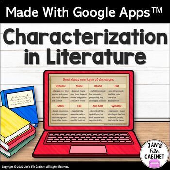 Preview of Characterization in Literature | Character Analysis GRADES 6-8 Google Apps