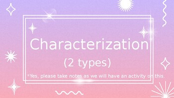 Preview of Characterization (indirect and direct)