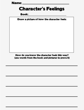 Character's Feelings in Book Worksheet by Fantastic in First Grade
