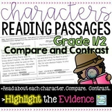 Characters Reading Passages 1st/2nd Grade ~ Compare and Co