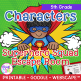 Characters, Settings, & Events Reading Escape Room & Websc