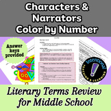 Characters and Narrators Literary Terms Review for Middle School