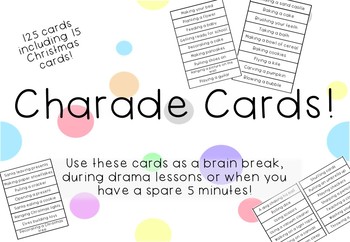 Preview of Charade Cards - Drama and Brain Break