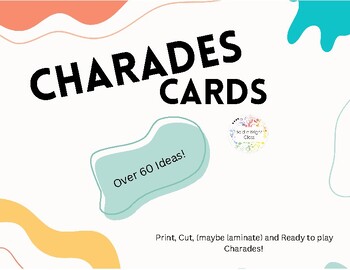 Preview of Charade Cards for Kids- Morning meeting activity, icebreaker, indoor recess