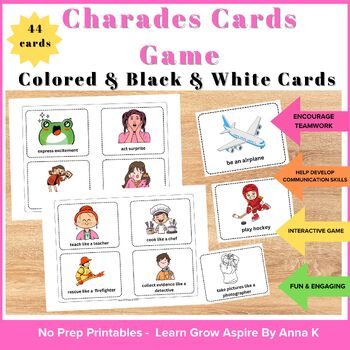 Printable charades cards games