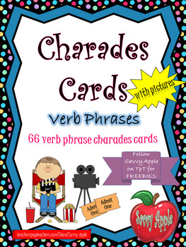 Preview of Charades Cards for All Ages: Action Verb Phrases - Pictures Included
