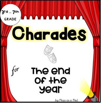 Preview of Charades Game⭐ FUN End of the Year Activities ⭐ Fun Summer School Drama