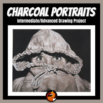Preview of Charcoal Portrait Drawing Unit How to Draw a Portrait on Colored Paper
