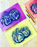 Charcoal Pumpkin Drawing Tutorial, Photos, Worksheet, & Steps