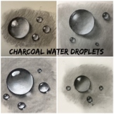 Charcoal water droplet worksheets - step by step, Art -Secondary
