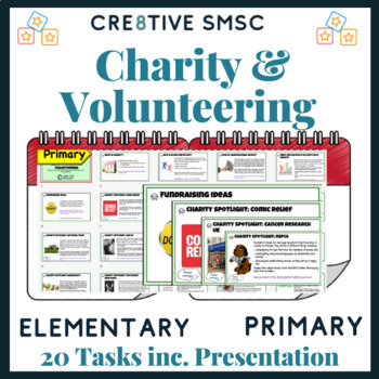 Preview of Charities and Volunteering Elementary Monthly Task Card Pack