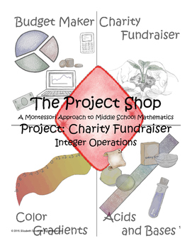 Preview of Charity Fundraiser Project for Middle School Math Integer Operations