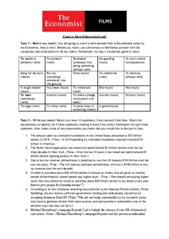 Preview of Charity: How effective is giving? (Teacher's documentary worksheet with answers)