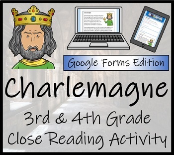 Preview of Charlemagne Close Reading Activity Digital & Print | 3rd & 4th Grade