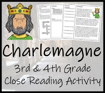 Preview of Charlemagne Close Reading Comprehension Activity | 3rd Grade & 4th Grade