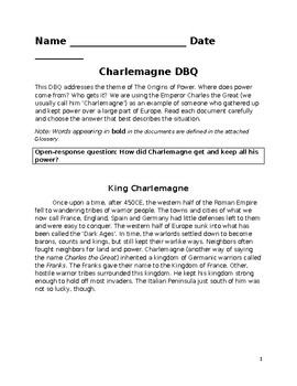 Preview of Charlemagne DBQ