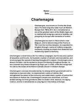 Preview of Charlemagne Worksheet!