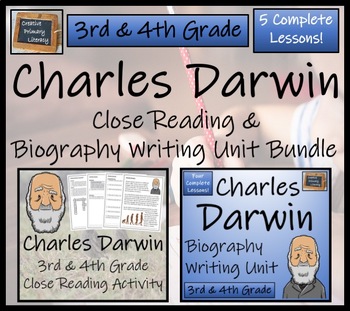 Preview of Charles Darwin Close Reading & Biography Bundle | 3rd Grade & 4th Grade