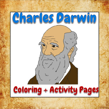 Preview of Charles Darwin Coloring and Activity Book Pages - Good for Distance Learning