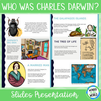 Preview of Charles Darwin Google Slides slide show presentation  