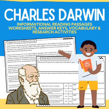Preview of Charles Darwin: Informational Science Reading Biography & No-Prep Packet