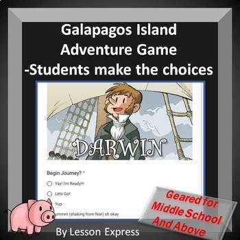 Preview of Charles Darwin Natural Selection Activity -- Student Choice Adventure Game