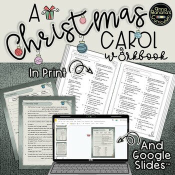 Preview of A CHRISTMAS CAROL WORKBOOK: Digital and Print Story Analysis