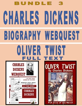 Preview of CHARLES DICKENS Webquest | OLIVER TWIST | Bundle